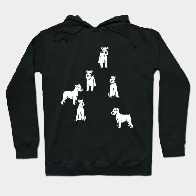 German dog white silhouette art design #3 Hoodie by FredGarden8